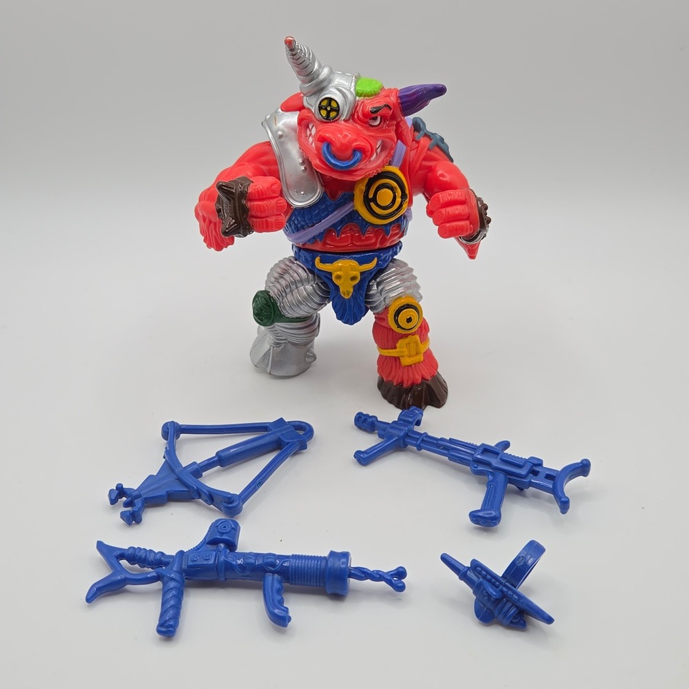 Vintage TMNT Groundchuck Action Figure 1991 Playmates Toys with Accessories